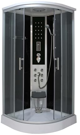 SANOTECHNIK Cabina doccia a vapore RELAX, 90 × 90 × 215 cm, doccia completa all‑in‑one, generatore di vapore, 6 getti massaggianti, luce LED, radio, ventilatore e vasca, CS99