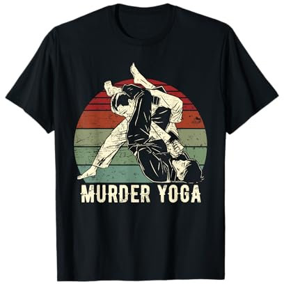 Funny Brazilian Jiu Jitsu BJJ Murder Yoga Retro Outfit T-Shirt
