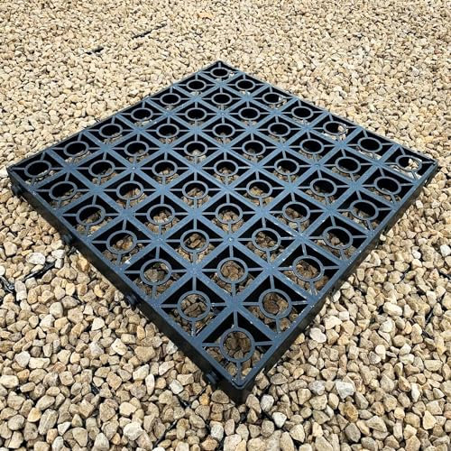 4 x Paving Driveway Grids Black Plastic Mat For Turf, Grass, Lawn, Path & Gravel Protector Drainage Mat (1 Square Meter)