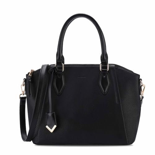 VX VONXURY Handtasche Damen, Elegant Henkeltaschen Vintage Schultertasche Mittelgroß Tote Hobo PU Leder Umhängetasche mit Verstellbarem Langen Riemen (Schwarz)