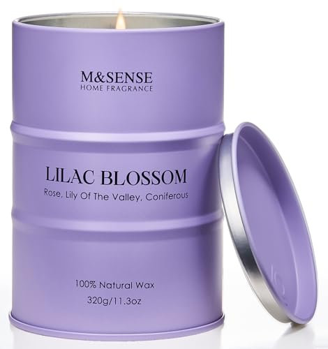 M&SENSE Fliederblüte Sojakerzen für Zuhause duftend, 320g 70 Stunden lang brennende Aromatherapie Kerze für Stressabbau Meditation Yoga entspannend SPA, Housewarming Geschenke für Frauen