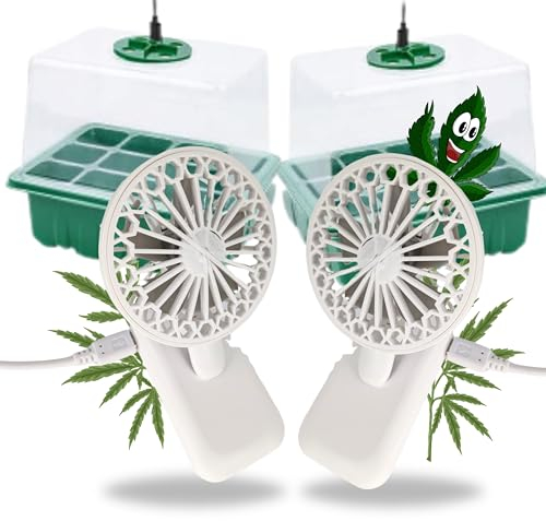 TronicXL 2 Stück Mini USB Ventilator Grow mit Clip Klipp Klemme Klemmventilator I Clipventilator für Zimmergewächshaus Gewächshaus klein Growbox
