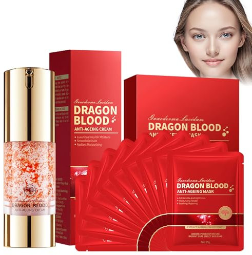 HASAIKA® Placenta Dragon Blood Cream, Drachenblut-Gesichtscreme, feuchtigkeitsspendend und hautverjüngend straffend glättend Anti-Aging, mildert Fältchen und verbessert trockene und raue Haut