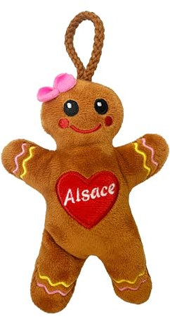 BOULI Peluche Mannala - Bonhomme Pain d'épices - Gingerbread Women - brodée Alsace (9 x 7 cm)