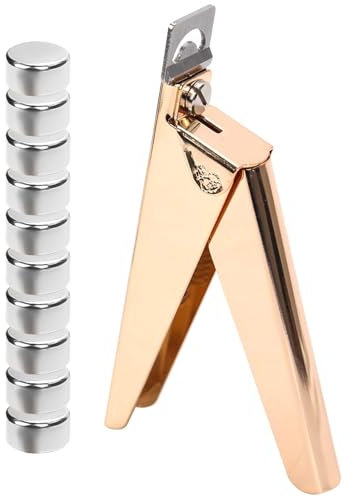 Acrylic False Nail Clippers with Magnets, Adjustable Acrylic Nail Cutter Tool with 10 Length Measurement Magnets Fake Nail Trimmer Extension Clipper for Manicure Salon Home