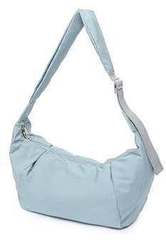 EnhbZoilism Borsa unisex in nylon da donna, borsa a tracolla da donna, borsa a tracolla leggera e impermeabile, con tracolla regolabile, tracolla larga, Blu, taglia unica