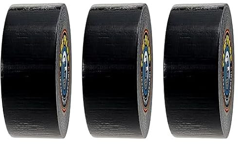 Pro Home Lot de 3 rouleaux de ruban adhésif ultra résistant à l'eau pour intérieur et extérieur - 48 mm x 50 m - Noir