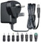 5V 1A 5W 1.8M Long Power Supply Adapter, AC DC Switching Adapter (Input 100-240V, Output 5Volt 1Amp 1000mA), Wall Mount Transformer Plug with 8 Interchangeable Adapter Jacks, UKCA Listed