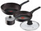 Lagostina Cucina Eco Set di Pentole e Padelle Antiaderenti in Alluminio, 5 pezzi, una Padella 24cm con coperchio, una Casseruola Manico Lungo 18cm con coperchio e un Wok 28cm, anche a Induzione
