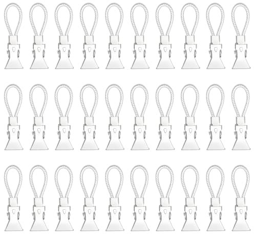 KAIYAYA 30 Pinces Accroche Torchon Crochet Torchon Cuisine en Métal Attache Torchon Cuisine Blanc Pince Torchon Cuisine Petit Pinces à Serviettes pour Cuisine, Armoires et aux Salles de Bains