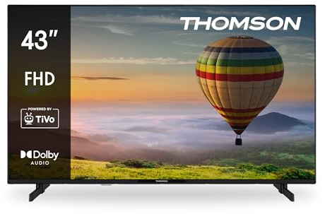 THOMSON 43 Pouces (108 cm) FHD Smart TV, Wi-FI, Contrôle Vocal, HDR10, Dolby Audio, Triple-Tuner (Câble-Satellite-Antenne), HDMI, USB, 1 GB RAM, 4 GB Flash – 43FT2S35