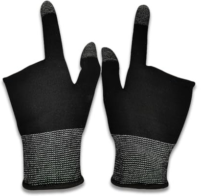 AMSLSIU 1 Pair Gaming Fingertips Sleeves 15pin Sweat-proof Touch Screen Gloves Breathable Mobile Game Hand Cover Protectors