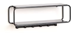 MYWIRE® Schlüsselboard Erla – Wand‑Schlüsselbrett mit 2 Ablageflächen & 6 verdeckten Haken, inkl. farblich abgestimmter Schrauben, modernes Design, passend Garderobe (Graphitschwarz)