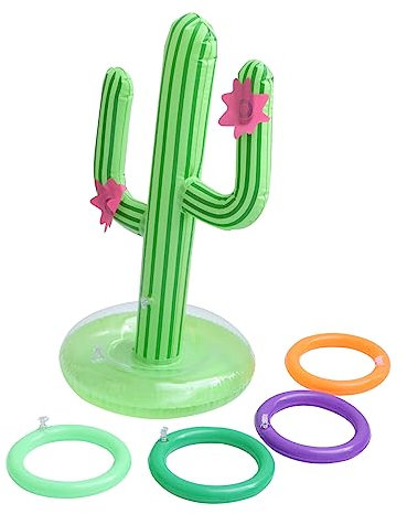 BESTonZON Aufblasbarer Kaktus Ringwurfspiel PVC Schwimmdeko für Kaktus Ringe Wetterfest Langlebig für Fiestas und Wasserspaß
