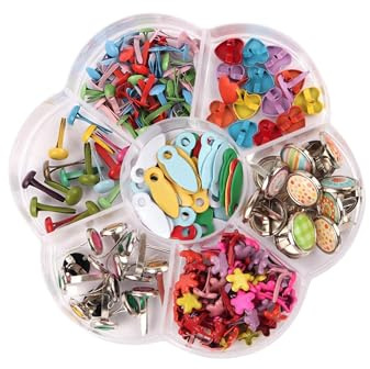 Zymoplas Smooth Paper Fastener Metal Brads for Card Making Split Pin Rivet Sleek and Functional