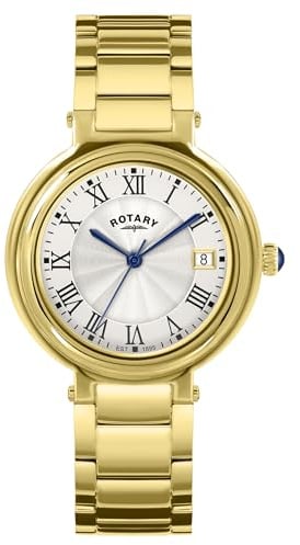Rotary Ladies Heritage Pale Silver Dial Gold Plated Stainless Steel Bracelet Watch