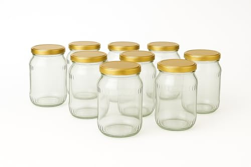 SEPIR Einmachgläser mit Schraubdeckel 24er Set 720ml - Gläser mit Deckel für die Küche - Dickwandige Einweckgläser mit Deckel Gold