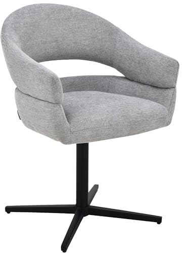 exitodesign Drehstuhl Esszimmer Ovio-59x61x85 cm - Esszimmerstühle Gesteppt 360° Drehbar Bürostuhl Stuhl - für Esszimmer Küche Wohnzimmer Salon Schreibtisch (Grau)