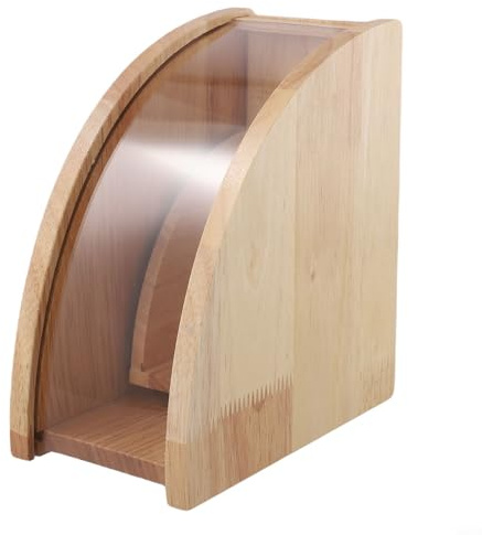 LatoYard Aufbewahrungsbox für Kaffeefilter aus Holz, fächerförmiges Kaffeefilterregal zum Übergießen, kompakter Organizer für Küchenarbeitsplatte
