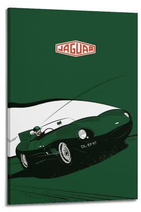 OKNGB British Racing Green D-Type XKD 501 Racing-Poster, dekoratives Gemälde, Leinwand, Wandposter und Kunstdruck, moderne Familienschlafzimmer-Dekoration, Poster, 30 x 45 cm