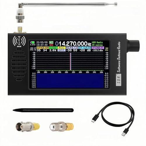 Ricevitore Radio SDR DSP a Onda Corta,Display LCD 4.3 AM/FM/CW/SSB,Spettro 100KHz-149MHz Carcassa in Alluminio Batteria 3000mAh
