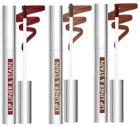 Asheyya 3 Pack Lip Stain Peel Off, Long Lasting & Transferproof Matte Lip Tint Peel off Set (Reddish Brown & Nude Beige & Cocoa Brown)