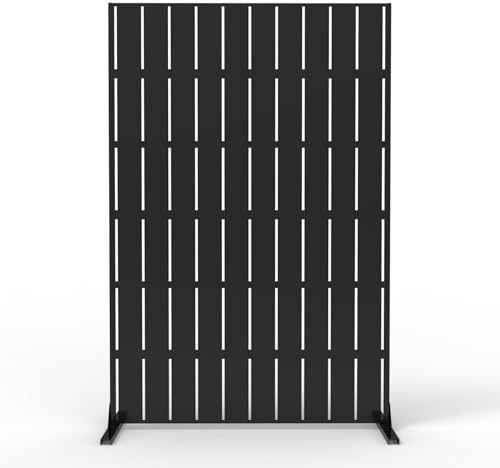 Zstar Metall Sichtschutz 183x120cm freistehend Gartenzaun Quadrat Schwarz HA22
