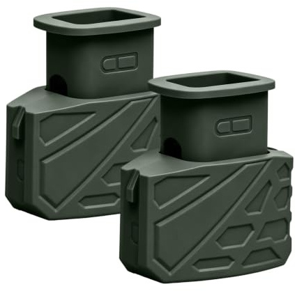 2 Caricatori Rapidi per Caricatori da 9 Mm/.40 S&W, Caricamento Veloce e Sicuro per Le Mani, per Il Paintball e I Giochi Tattici(Green)