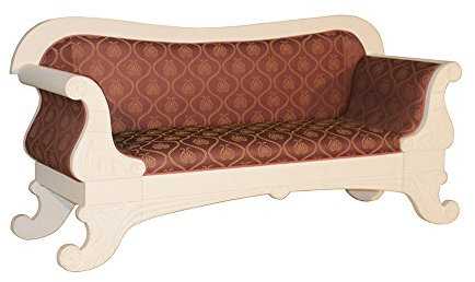 Vintage Line Biedermeier Sofa Salur 3-Sitzer rot-Gold Landhausmöbel