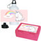Brotdose + Trinkflasche Set mit Namen Heidi und Motiv - Einhorn mit Donut und Regenbogen - | für Mädchen | Aluminium-Trinkflasche | Lunchbox | Vesper-Box
