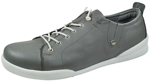 Andrea Conti Damen Slipper mit Zierschnürung sportiv seitlich Stretch 0345724, Größe:42 EU, Farbe:Grau