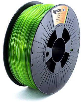 BASICFIL PETG (3D Drucker Filament), 2.85mm, 1kg, Transparentes Grün (Transparent Green)
