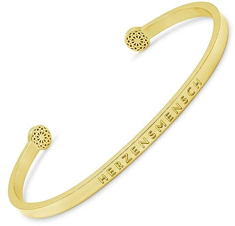 SIMPLE PLEDGE | Herzensmensch Armreif | Armband Damen mit Gravur in Silber, Gold, Roségold | Perfekt als Schmuck Geschenk | Blindgravur