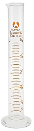 amagogo LOVIVER 5 50 Ml Glas Messzylinder Chemie Labor Messen Absolvierten technisch Labor Reagenzglas, Klar, 50ml