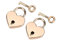 2 Sets Mini Heart Shaped Padlock with Key Small Gold Metal Lock for Luggage Diary Book Jewelry Box Handbag