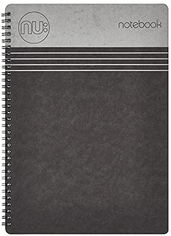 NU: A4 Black Wirebound Notebook | 110 Pages, Ruled, 80gsm Paper | Perforated Sheets | Craze Cloud Range | Stylish & Durable | FSC-Certified