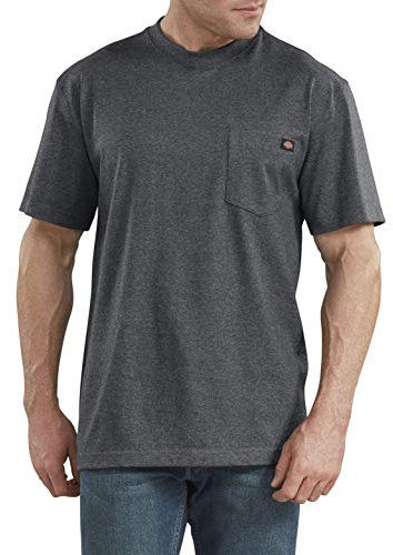 Dickies Men's Heavyweight Crew Neck Short Sleeve Tee Big-Tall T-Shirt, Charcoal Gray Heather, XXL