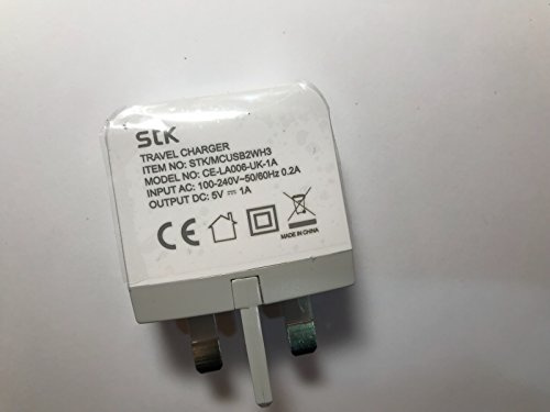 Replacement for Genuine White STK Travel Charger STK/MCUSB2WH3 CE-LA006-UK-1A 5V 1A UK Plug