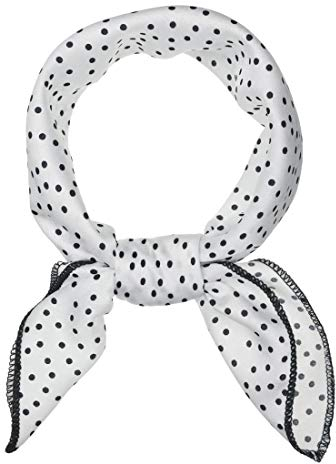sourcing map Damen Vintage Square Kleiner Schal Halstücher Kopftuch Polka Dots Halstuch Weiß 50 x 50cm