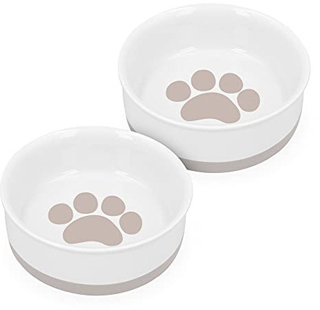 Navaris 2X Hundenapf Futternapf Fressnapf - Futterschüssel Napf Set für Hunde Katzen - Näpfe mit Silikon Boden - spülmaschinenfest rutschfest