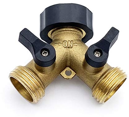 Distributore a 2 vie Y da 3/4 pollici in ottone, distributore con rubinetti di intercettazione per due tubi di alimentazione, per casa, elettrodomestici, frigorifero e lavatrici, cantina
