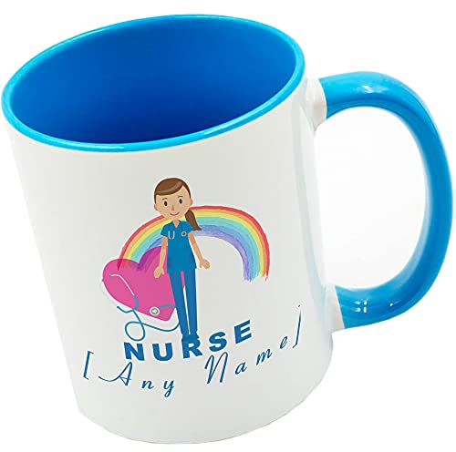 Nurse Mug - Personalised Gift Nurse Mug Cup Blue Dress Hospital Medical Student Secret Santa 11oz Ceramic