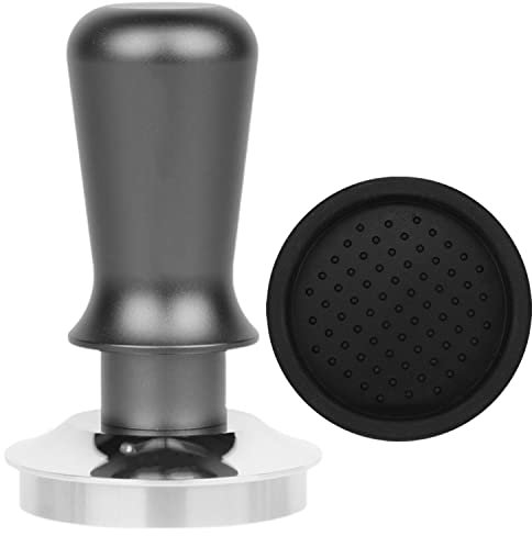 LEUOVE 58,5mm Tamper Calibrato Pressione per Caffè Espresso, Pressa Caffè per Macchine, in Acciaio Inox con Tappetino (30Lbs)