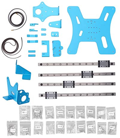 Fockety Modulares Y-Wagenplatten-Upgrade-Kit, 3D-Drucker-Upgrade-Kit mit Aluminiumplatte, Riemen, Schrauben und 300-mm-Linearschienen, 3D-Drucker-Upgrade-Zubehör für Ender 3 Pro V2, für Ender 3 Pro