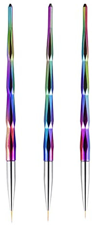 3Pcs Liner Painting Brush Nail Art Brushes Nail Art Pens Liner Brush Professional Painting Nail Art Design Brush Pen DIY Nail Art Tool for DIY Nail Art Designs(7/9/11mm)