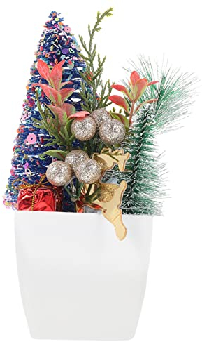 Vaguelly Weihnachtssimulation Topfpflanze Tannennadeln Dekor Zimmerpflanzen Drinnen Leben Künstlicher Weihnachtsbaum Im Topf Kleine Kiefer Mini-sisal Plastik Dekorativer Baum Anlage