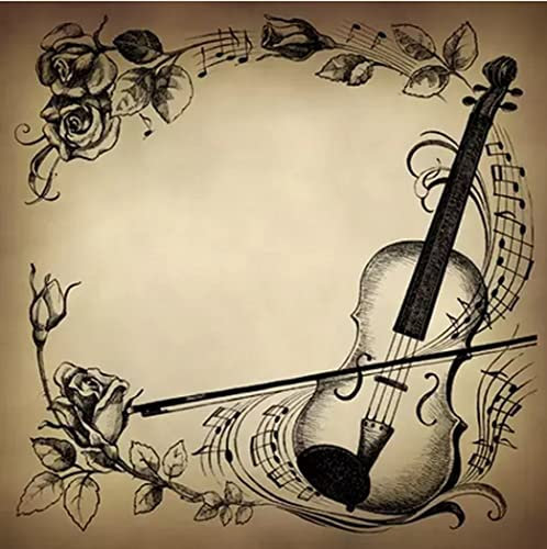 20 Servietten Musik und Rosen im Vintage-Stil | Konzert | Tischdeko | Decoupage | Serviettentechnik 33x33cm