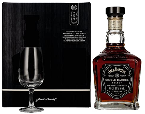 Jack Daniel's Select Single Barrel Tennessee Whiskey 47% Vol. 0,7l in Geschenkbox mit Glas