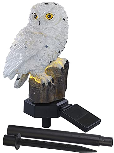 Lunartec LED-Solar-Beleuchtung: Solar-Eulenleuchte mit warmweißen LEDs und Erdspieß, IP44 (Licht für den Garten, Solarlampe, Eulen)