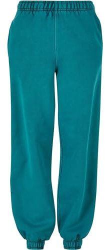 Urban Classics Damen Hose Ladies High Waist Stone Washed Sweat Pants watergreen 3XL